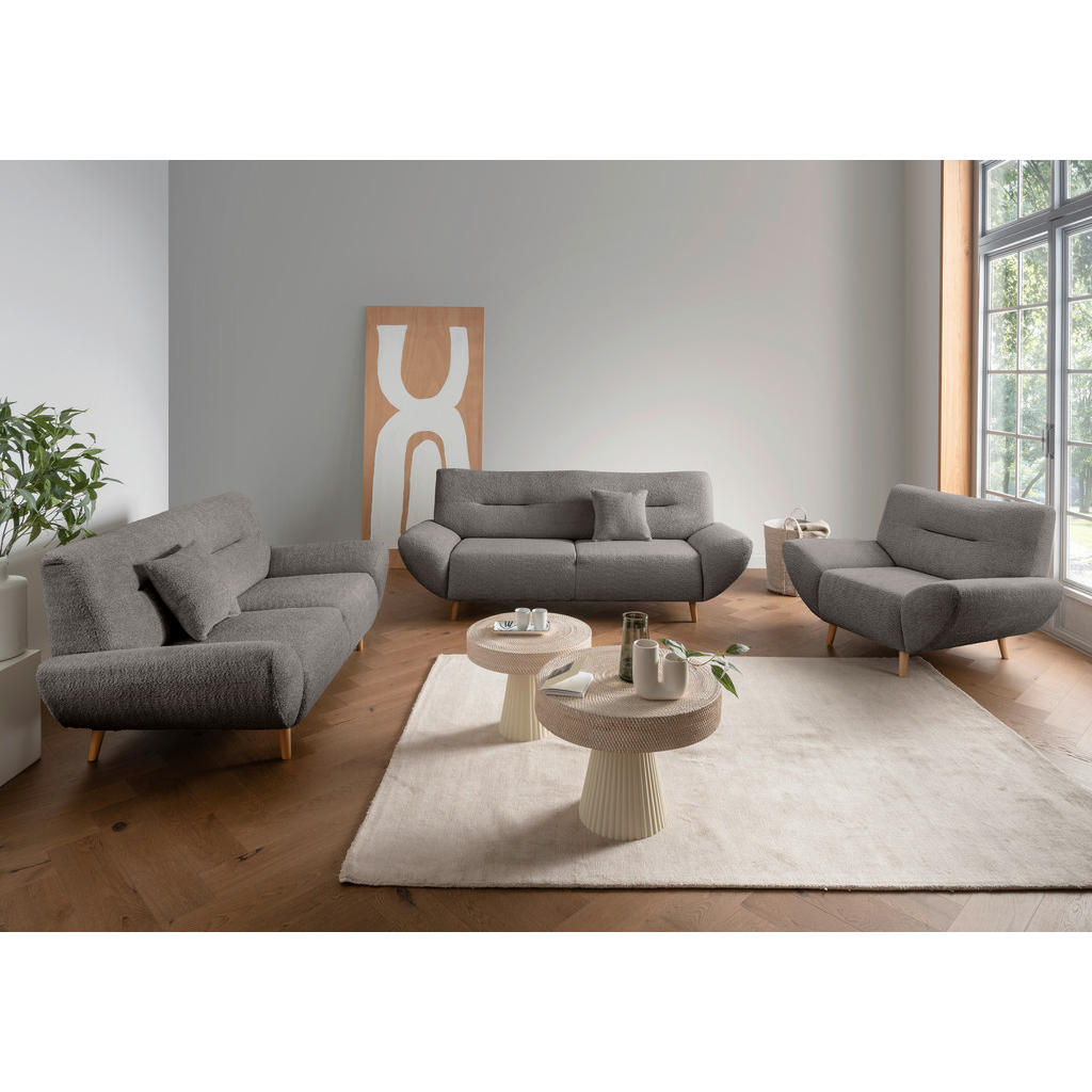 Thumbnail - Mid.you 3-Sitzer-Sofa, Anthrazit, Textil, Buche, Uni, 205x81x90 cm, Made in EU, erweiterbar, Rücken echt, Wohnzimmer, So...