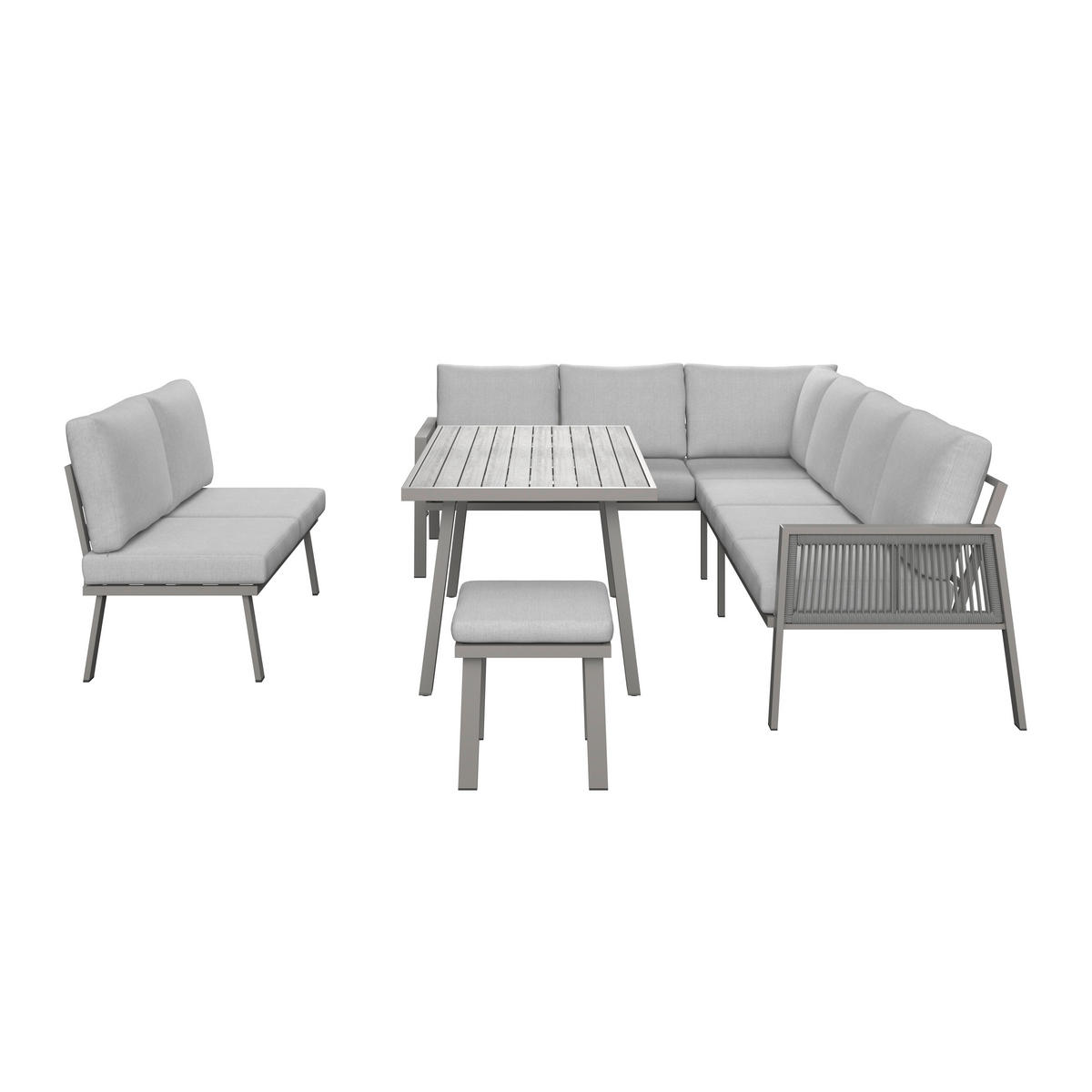 DINING-LOUNGESET  - Taupe, MODERN, Textil/Metall (179/76/75cm) - Ambia Garden