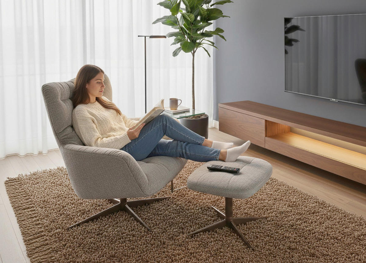 RELAXSESSELSET in Holz Grau, Kupferfarben  - Grau/Kupferfarben, MODERN, Holz (83/88/80cm) - MID.YOU