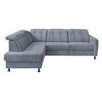 ECKSOFA in Chenille Hellblau  - Schwarz/Hellblau, Modern, Textil/Metall (198/270cm) - Livetastic