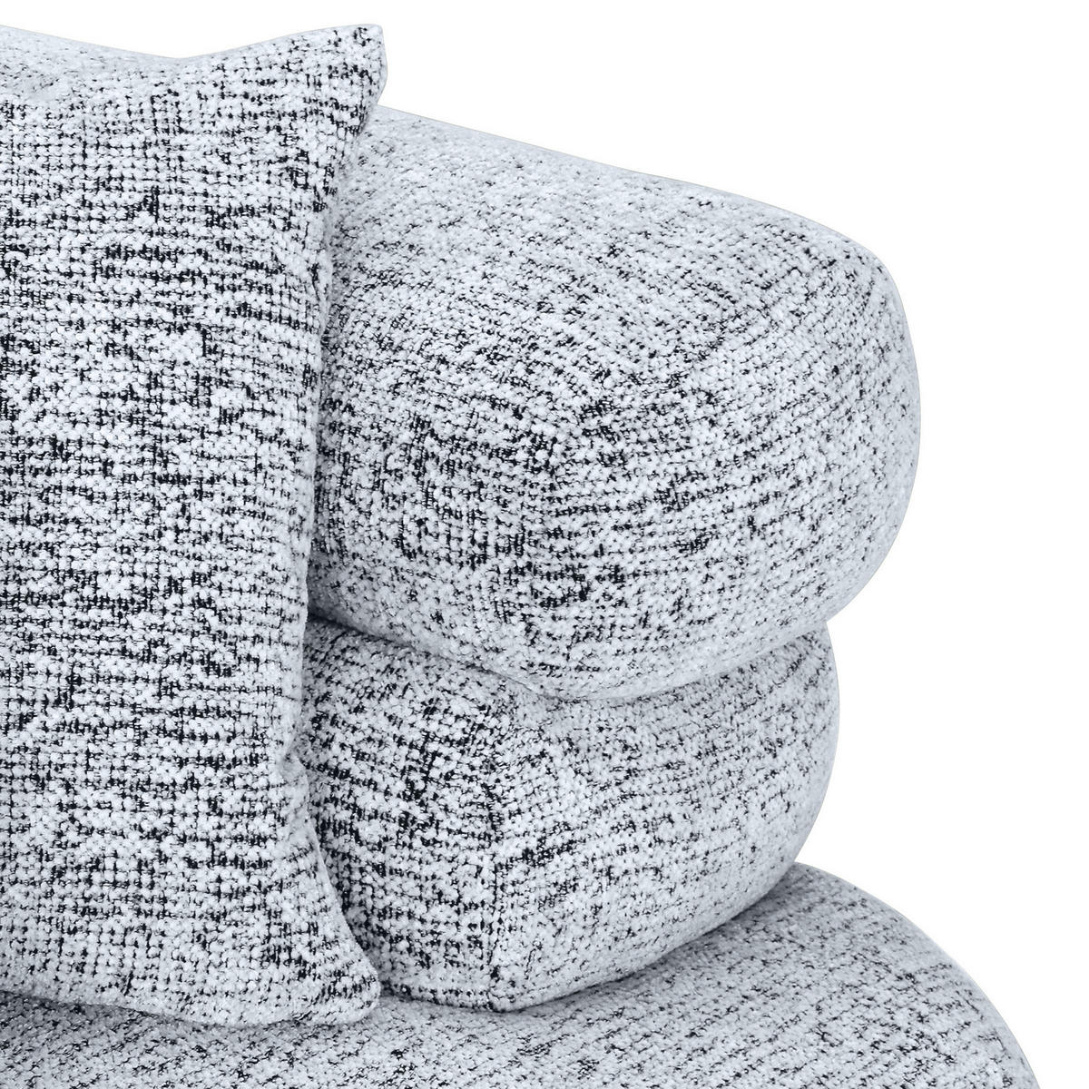 ECKSOFA Schwarz, Weiß Chenille  - Schwarz/Weiß, KONVENTIONELL, Kunststoff/Textil (276/170cm) - Carryhome