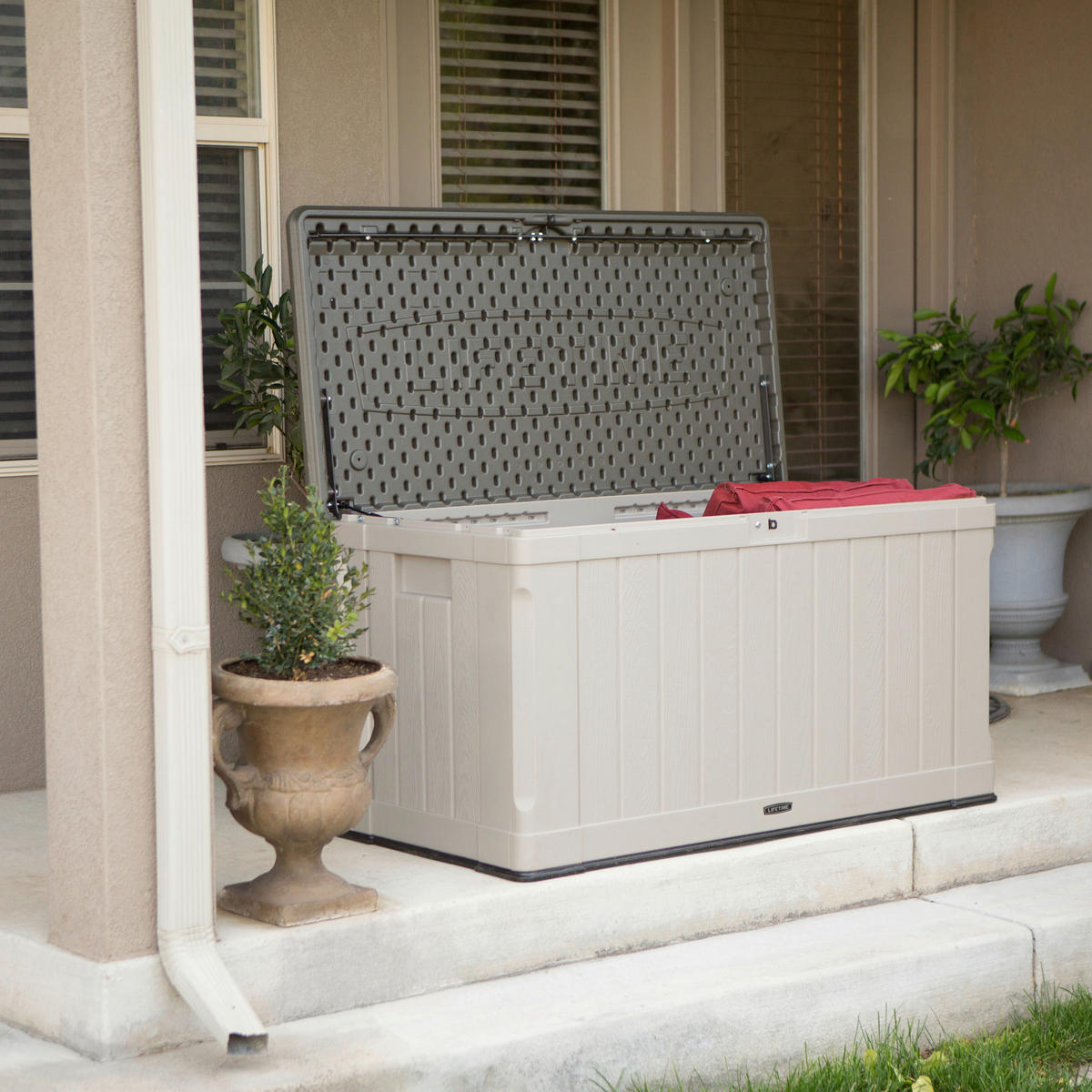 KISSENBOX 128/67/64 cm  - Grau, Basics, Kunststoff (128/67/64cm) - Ambia Garden