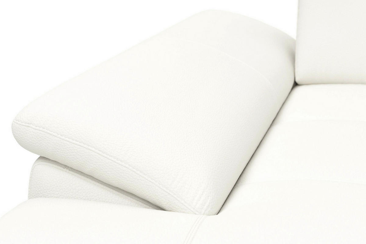 ROHOVÁ SEDAČKA, koža, biela - čierna/biela, Basics, kov/koža (176/301cm) - Sit & More