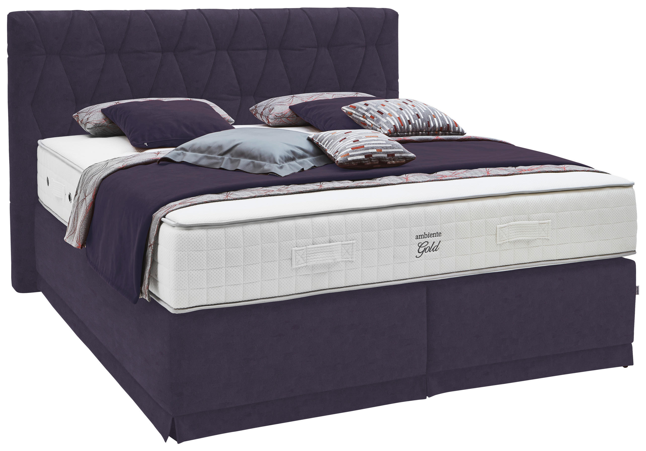 BOXSPRINGBETT 180/200 cm  in Dunkelgrau  - Dunkelgrau, KONVENTIONELL, Textil (180/200cm) - Ambiente