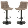 BARHOCKER-SET Hellbraun  - Hellbraun/Schwarz, MODERN, Textil/Metall (43/88-108/45cm) - MID.YOU