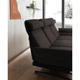 ECKSOFA Dunkelbraun Flachgewebe  - Dunkelbraun/Schwarz, Design, Textil/Metall (279-327/176-217cm) - Dieter Knoll