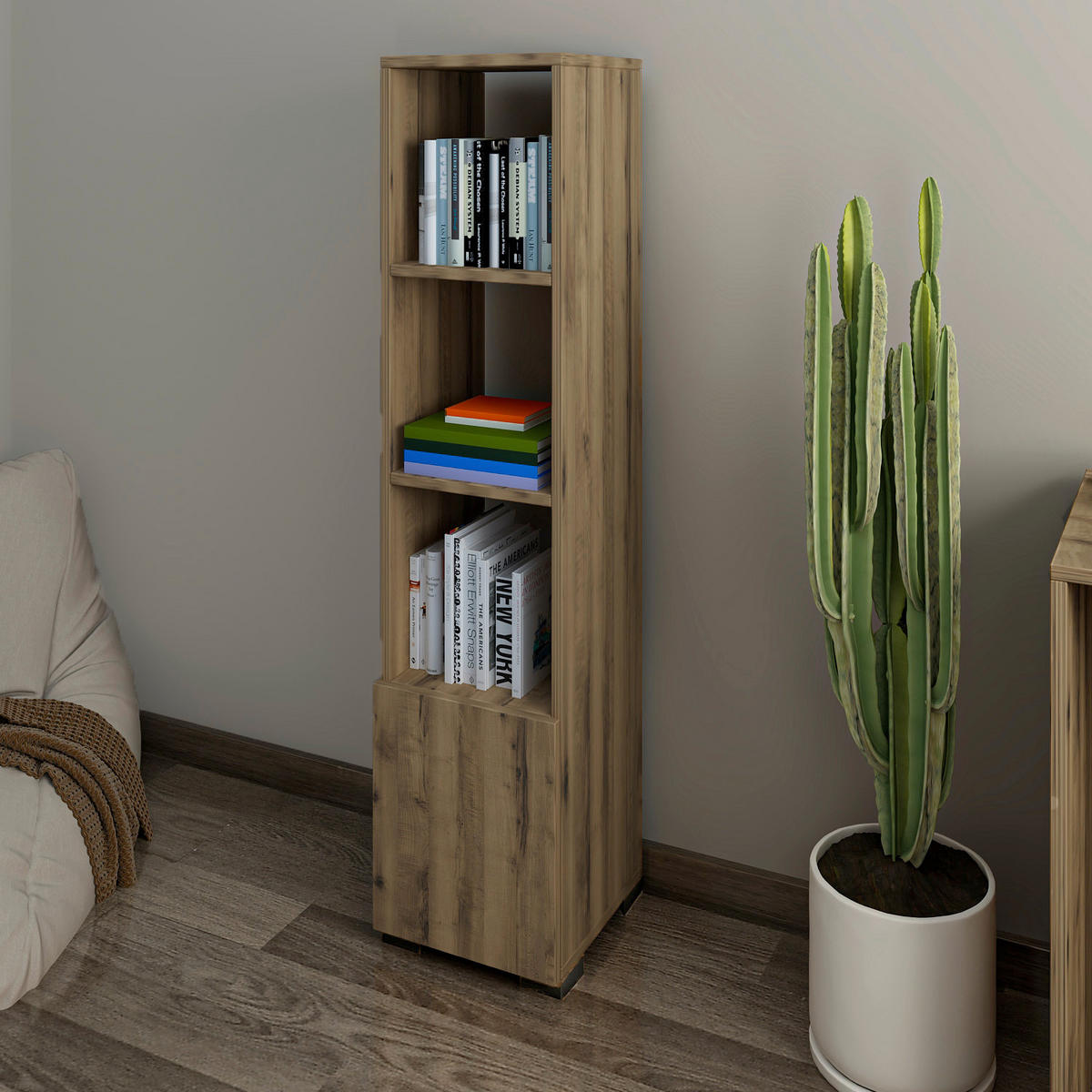 BOKHYLLA i 31/136/30 cm nötfärg  - nötfärg, Design, trämaterial (31/136/30cm) - Livetastic