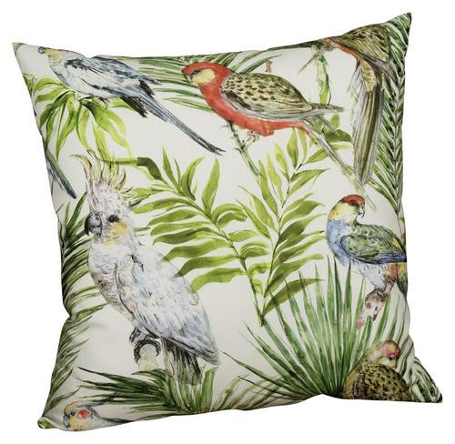 ZIERKISSEN in Grün, Beige Vogel 50/50 cm  - Beige/Grün, Design, Textil (50/50cm)