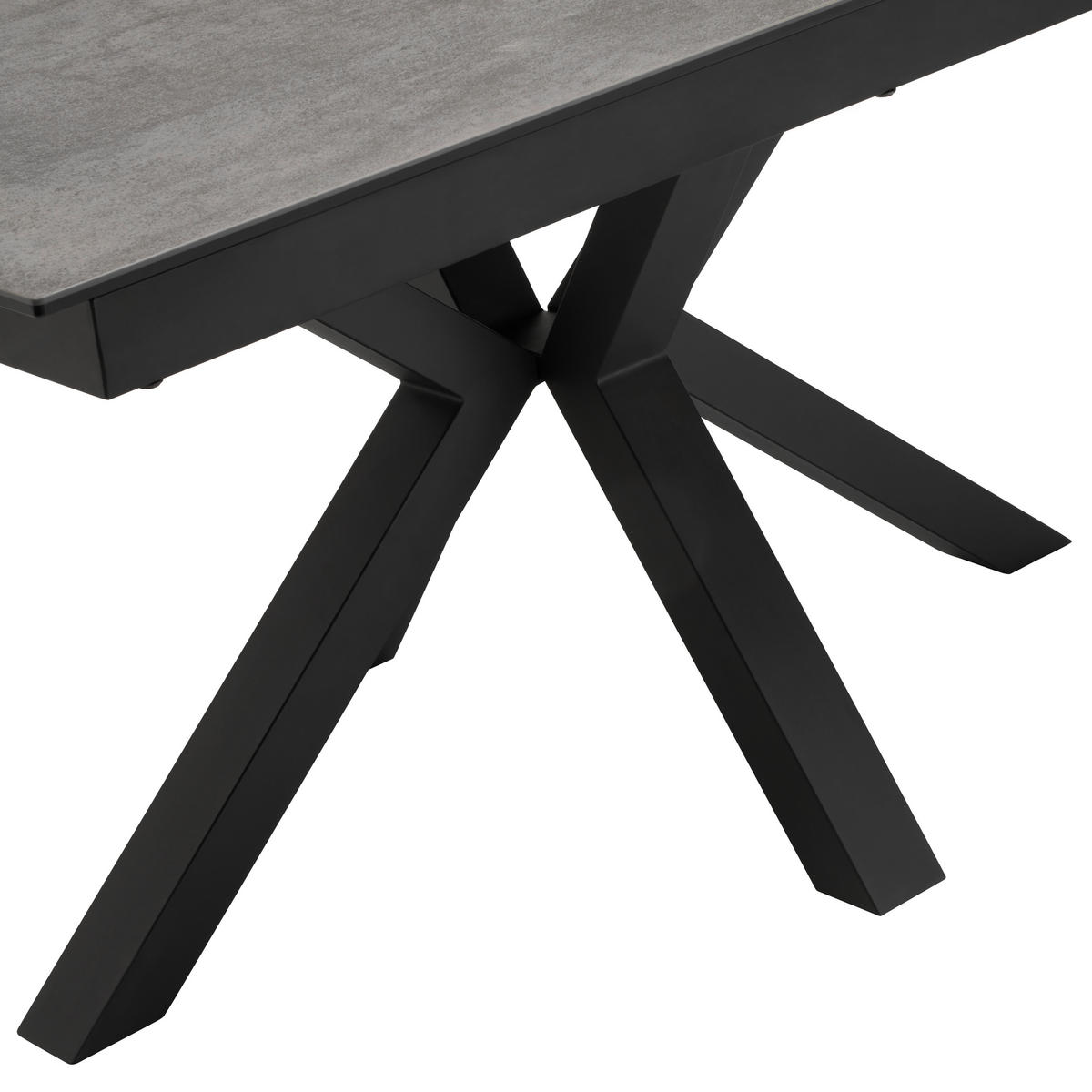 ESSTISCH in Metall, Glas, Keramik 160/90/76 cm  - Schwarz/Grau, MODERN, Glas/Keramik (160/90/76cm) - Livetastic