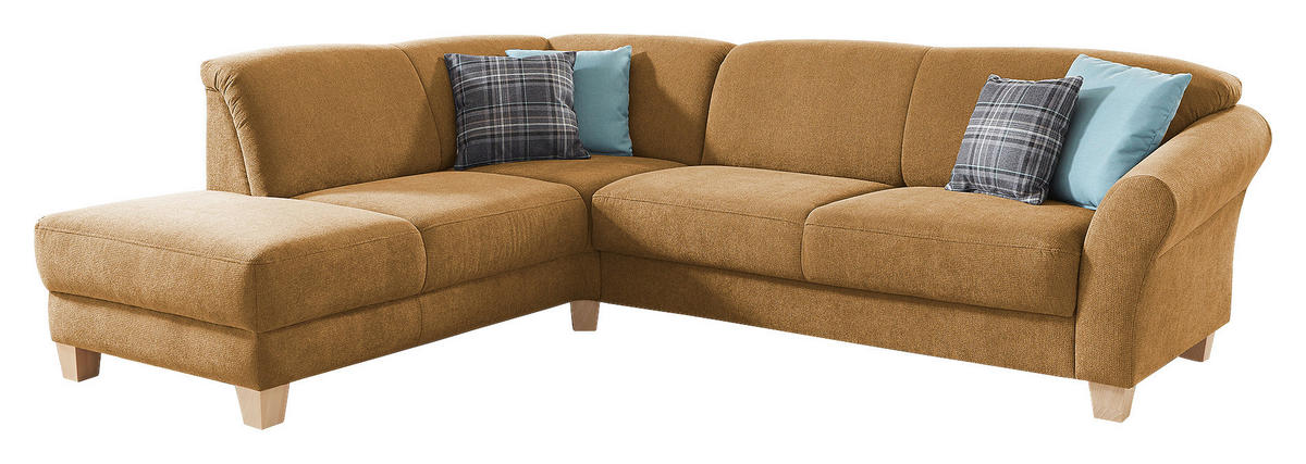 ECKSOFA in Flachgewebe Senfgelb  - Senfgelb/Naturfarben, Konventionell, Holz/Textil (212/257cm) - Sit & More