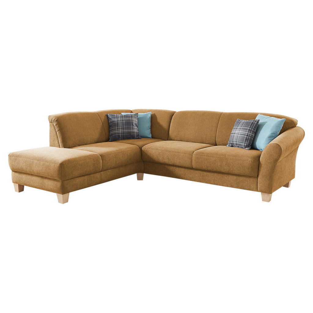 Thumbnail - Sit & More Ecksofa, Senfgelb, Textil, Buche, 6-Sitzer, Ottomane links, L-Form, 257x212 cm, Goldenes M, DGM-Klimapakt, Oe...