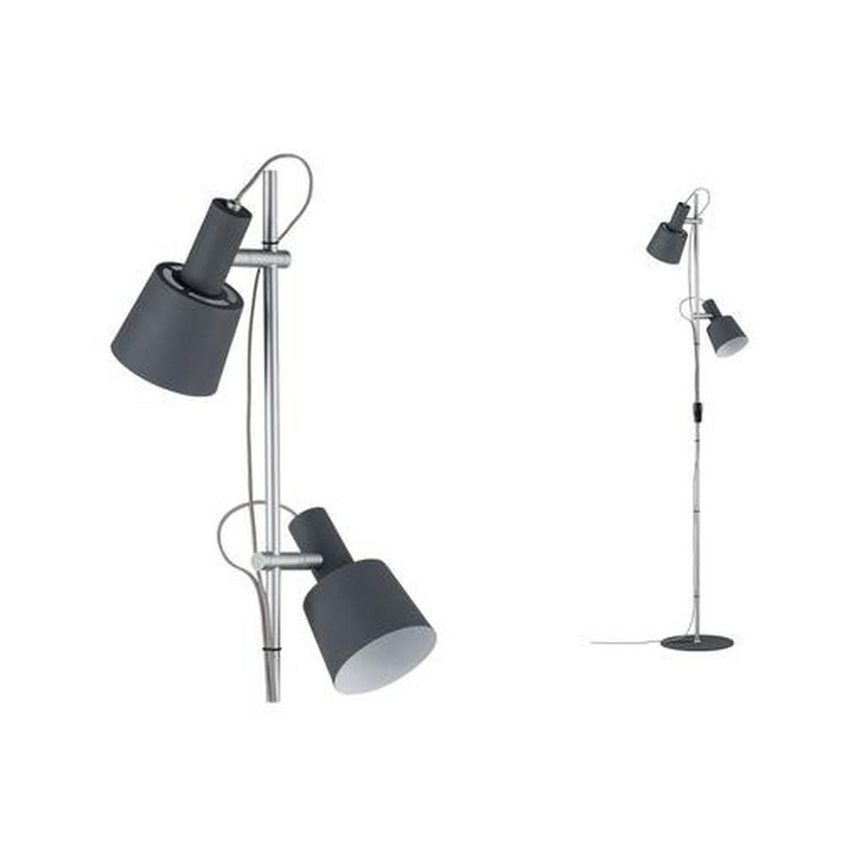 STEHLEUCHTE  30/152 cm   - Chromfarben/Dunkelgrau, Design, Metall (30/152cm) - Paulmann