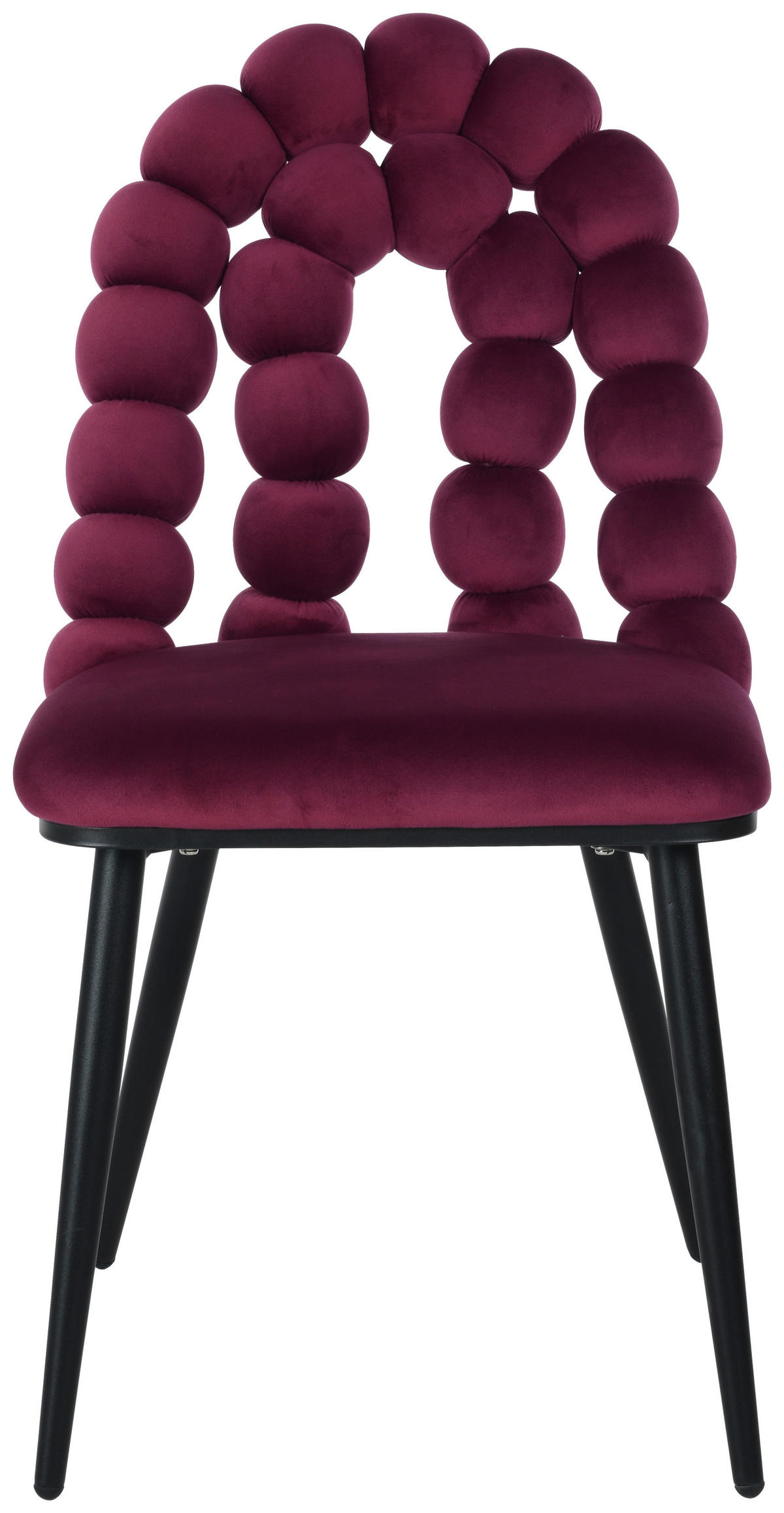 STUHL  in Eisen Samt Holz, Metall, Textil  - Rot/Schwarz, MODERN, Holz/Textil (47/87/61cm) - Livetastic