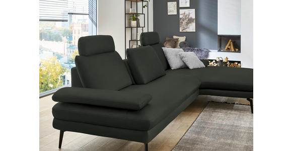 ECKSOFA in Echtleder Dunkelgrün 310/180 cm - Dunkelgrün/Schwarz, Design, Leder/Metall (310/180cm) - Dieter Knoll