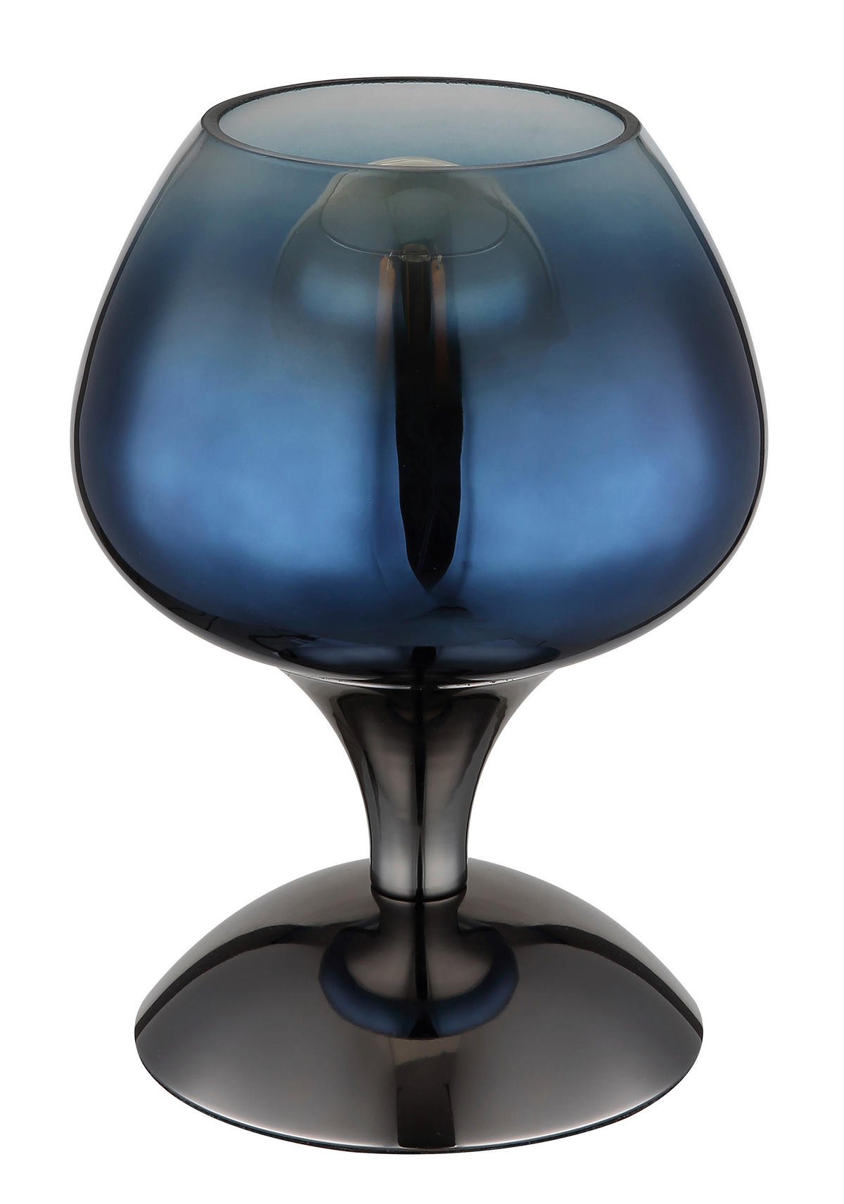 STOLNÍ LAMPA, E27, 15/20,5 cm  - modrá/čiré, Trend, kov/sklo (15/20,5cm) - Globo