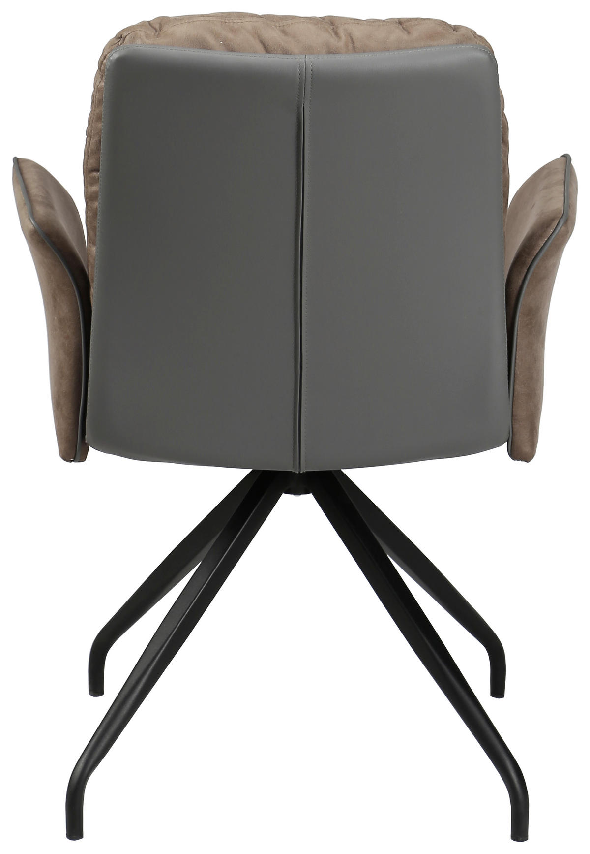 ARMLEHNSTUHL  in Eisen Lederlook, Mikrofaser  - Schwarz/Braun, Design, Textil/Metall (63,5/87,5/68,5cm) - Hom`in