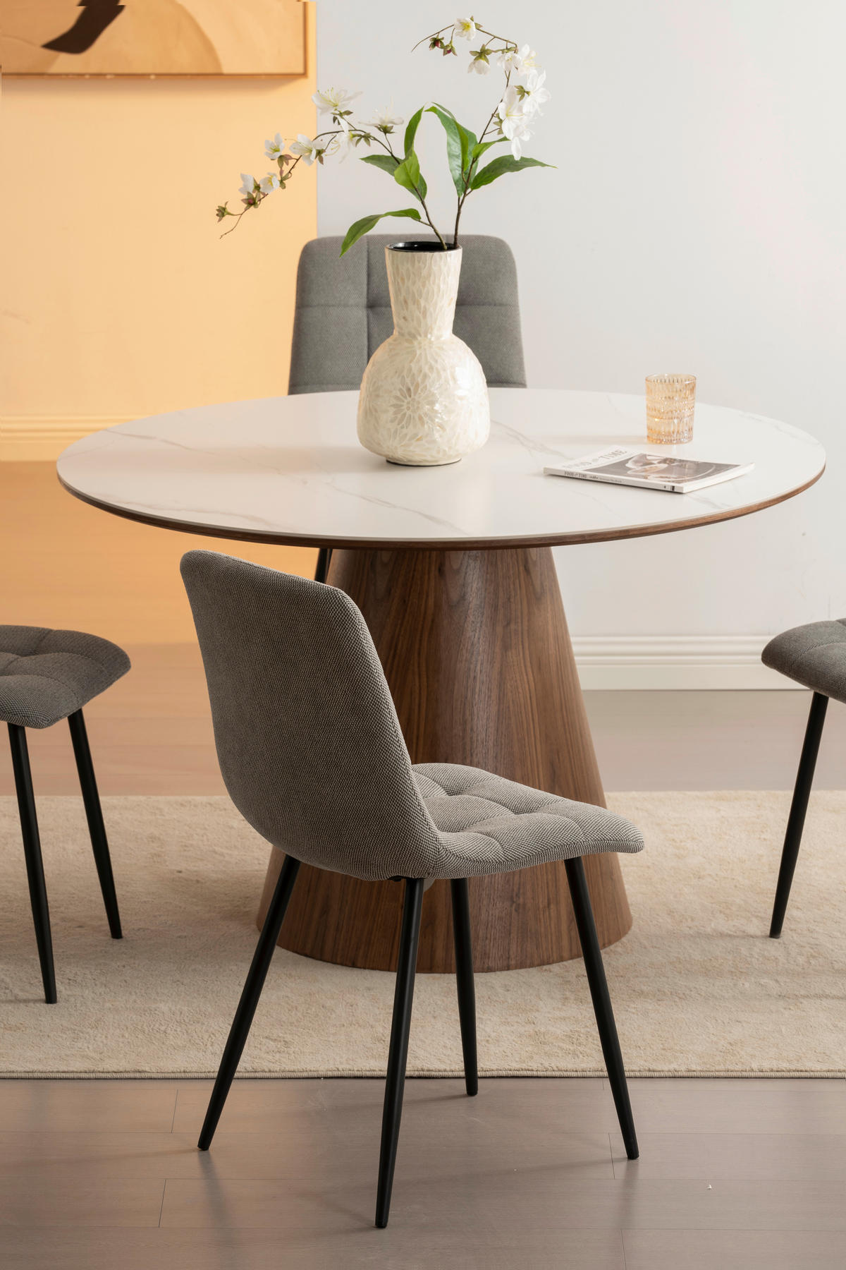 STOL S ŠTIRIMI NOGAMI, les, kovina, tekstil siva  - siva/črna, Konvencionalno, kovina/tekstil (45/88/55cm) - P & B