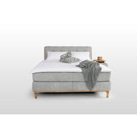 BOXSPRING KREVET 180/200 cm     siva  - siva/prirodna boja, Konvencionalno, tekstil/drvo (180/200cm) - Venda