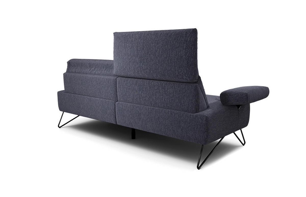 2,5-SITZER Chenille Blau  - Blau/Schwarz, Design, Textil/Metall (204-234/85/86-94cm) - SENSOO