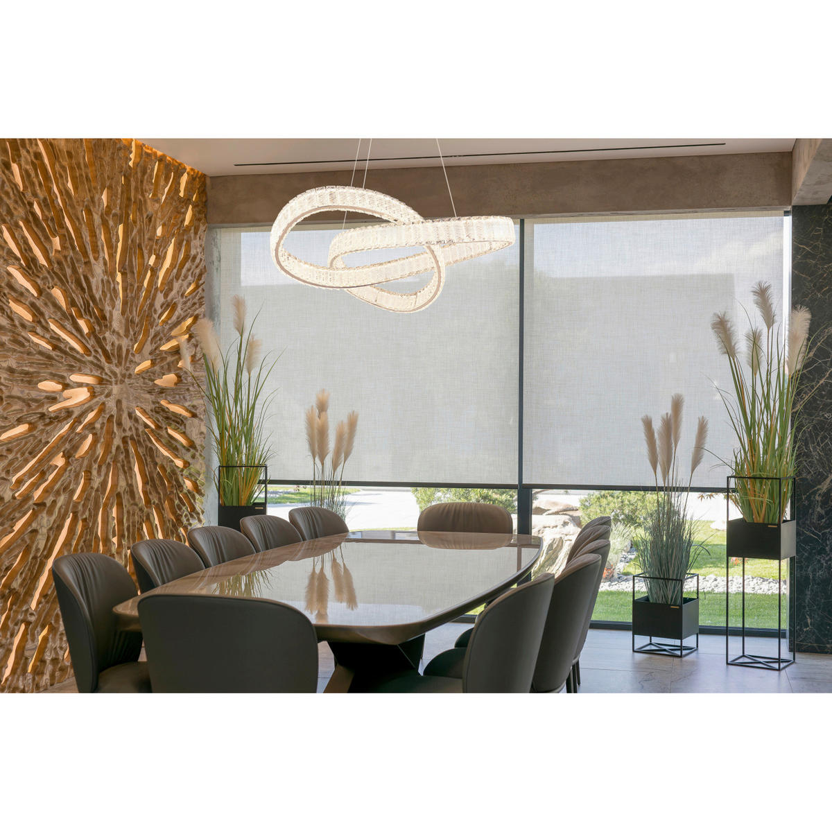 ZÁVESNÉ LED SVIETIDLO, 120/78 cm  - priehľadné/číra, Trend, kov/plast (120/78cm)