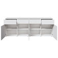 SIDEBOARD  220/80/40 cm 4 Schublade(n)  - Silberfarben/Weiß, Design, Holzwerkstoff/Kunststoff (220/80/40cm) - Xora