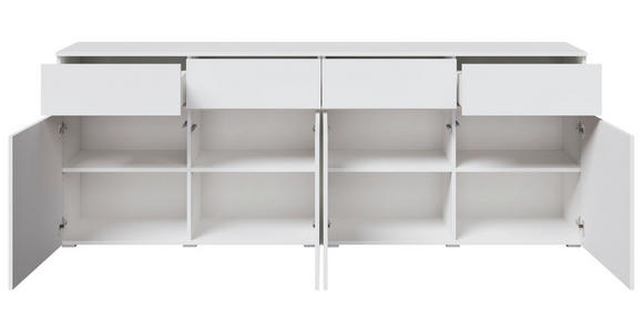 SIDEBOARD  220/80/40 cm 4 Schublade(n)  - Silberfarben/Weiß, Design, Holzwerkstoff/Kunststoff (220/80/40cm) - Xora