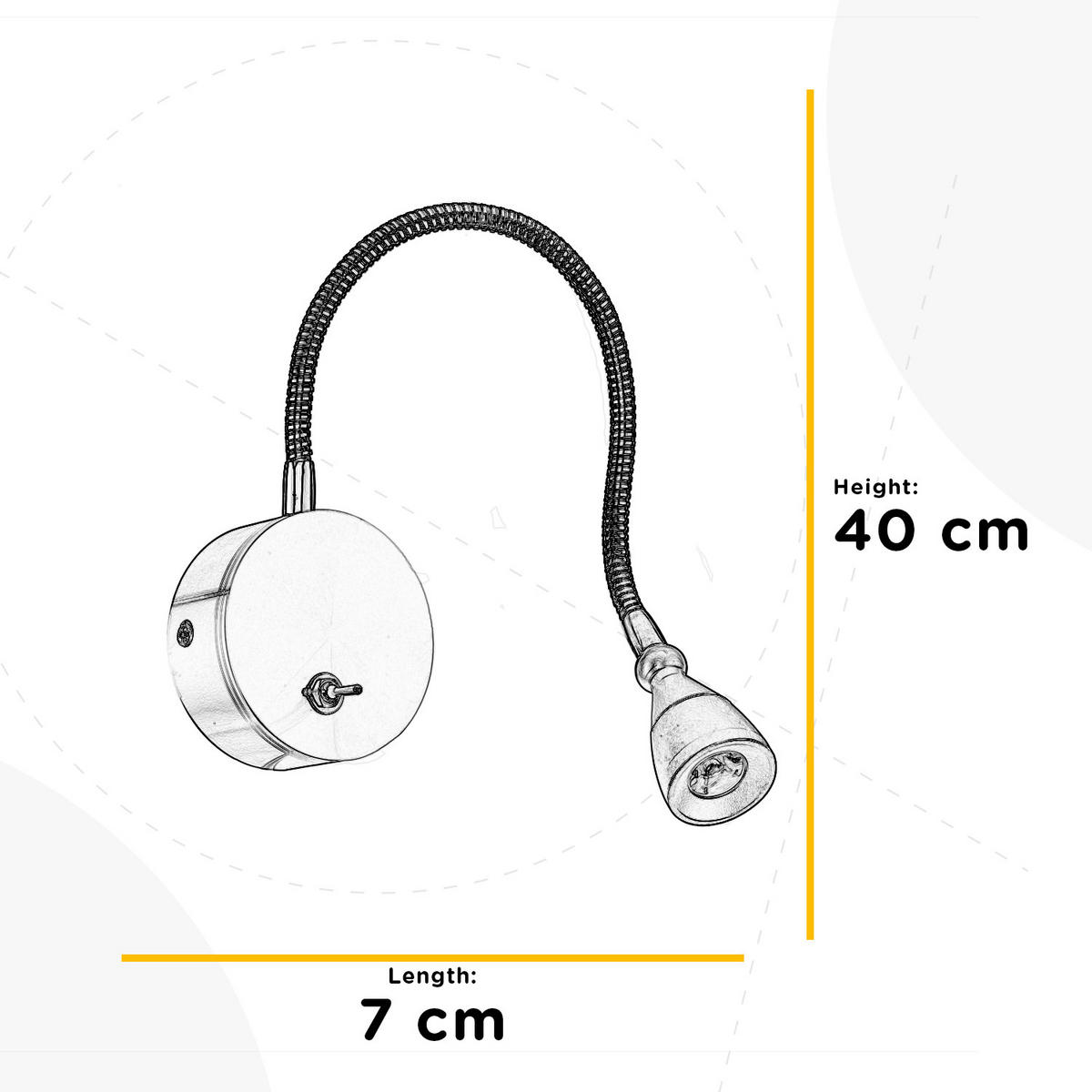LED-WANDLEUCHTE 7/7/40 cm   - Grau, Basics, Metall (7/7/40cm)