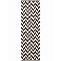 FLACHWEBETEPPICH 80/200 cm Haringey Schwarz, Weiß rechteckig  - Schwarz/Weiß, Design, Kunststoff (80/200cm)