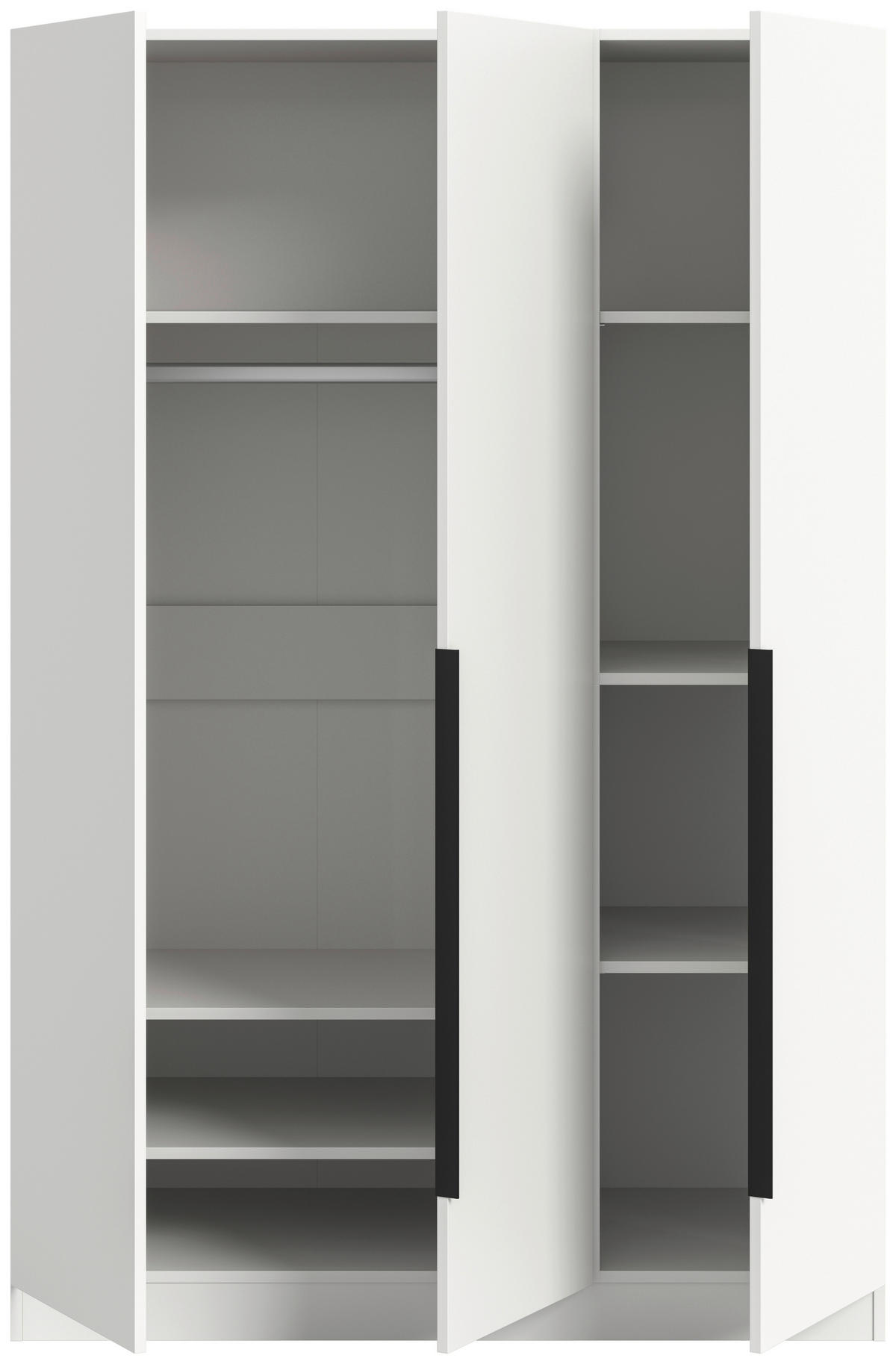 DREHTÜRENSCHRANK  in Weiß  - Schwarz/Weiß, MODERN, Holzwerkstoff (120/181/52cm) - MID.YOU