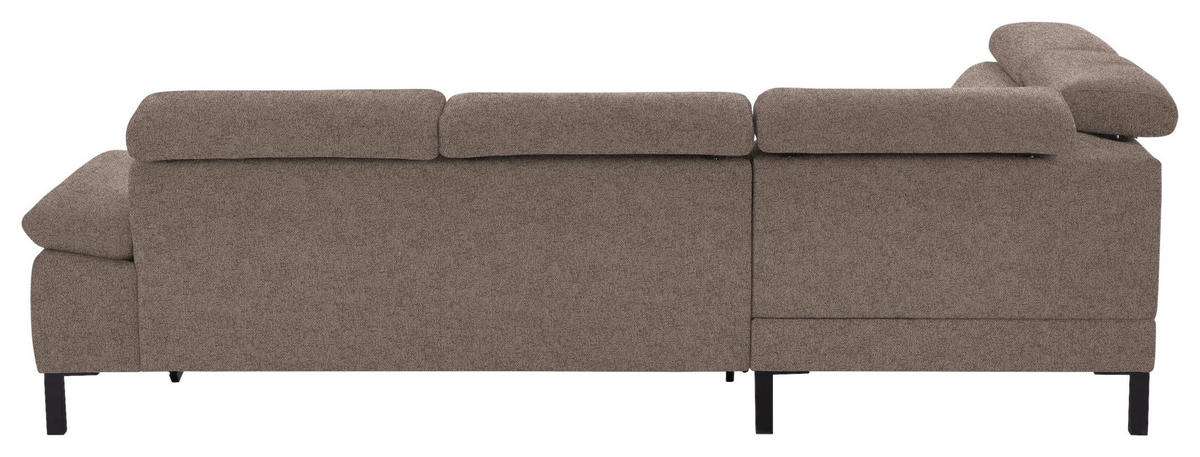 ECKSOFA in Flachgewebe Taupe  - Taupe/Schwarz, Design, Holzwerkstoff/Textil (217/272cm) - Pure Home Comfort