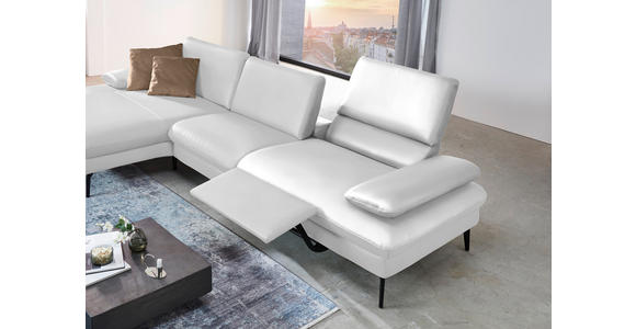 ECKSOFA in Echtleder Weiß 157/325 cm - Schwarz/Weiß, Design, Leder/Metall (157/325cm) - Dieter Knoll