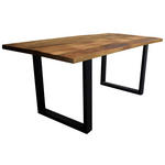 ESSTISCH in Holz, Metall 180/90/77 cm  - Schwarz/Naturfarben, Design, Holz/Metall (180/90/77cm) - Ambia Home