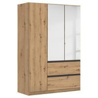 DREHTÜRENSCHRANK in Eiche Artisan  - Eiche Artisan/Grau, Modern, Holzwerkstoff (136/197/54cm) - Rauch Möbel