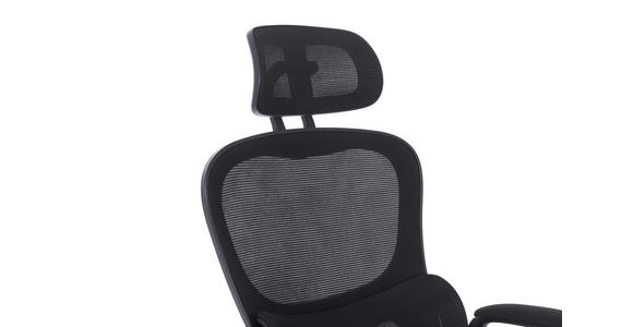 DREHSTUHL Netzbespannung Schwarz  - Schwarz, KONVENTIONELL, Kunststoff/Textil (63,5/116-126/66cm) - Carryhome