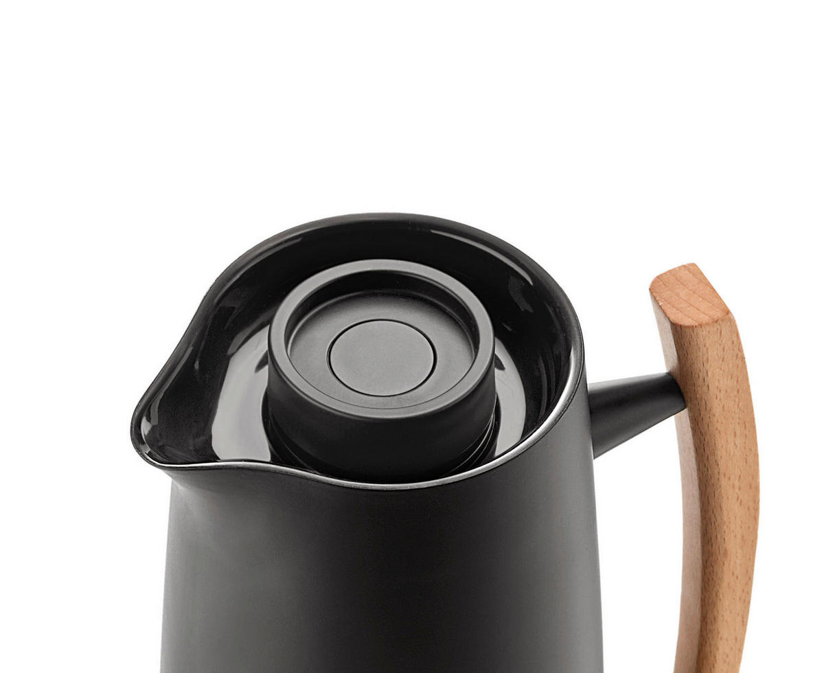 ISOLIERKANNE Icons 1 L  - Schwarz, Basics, Glas/Holz (18,3/13/25cm) - GUZZINI