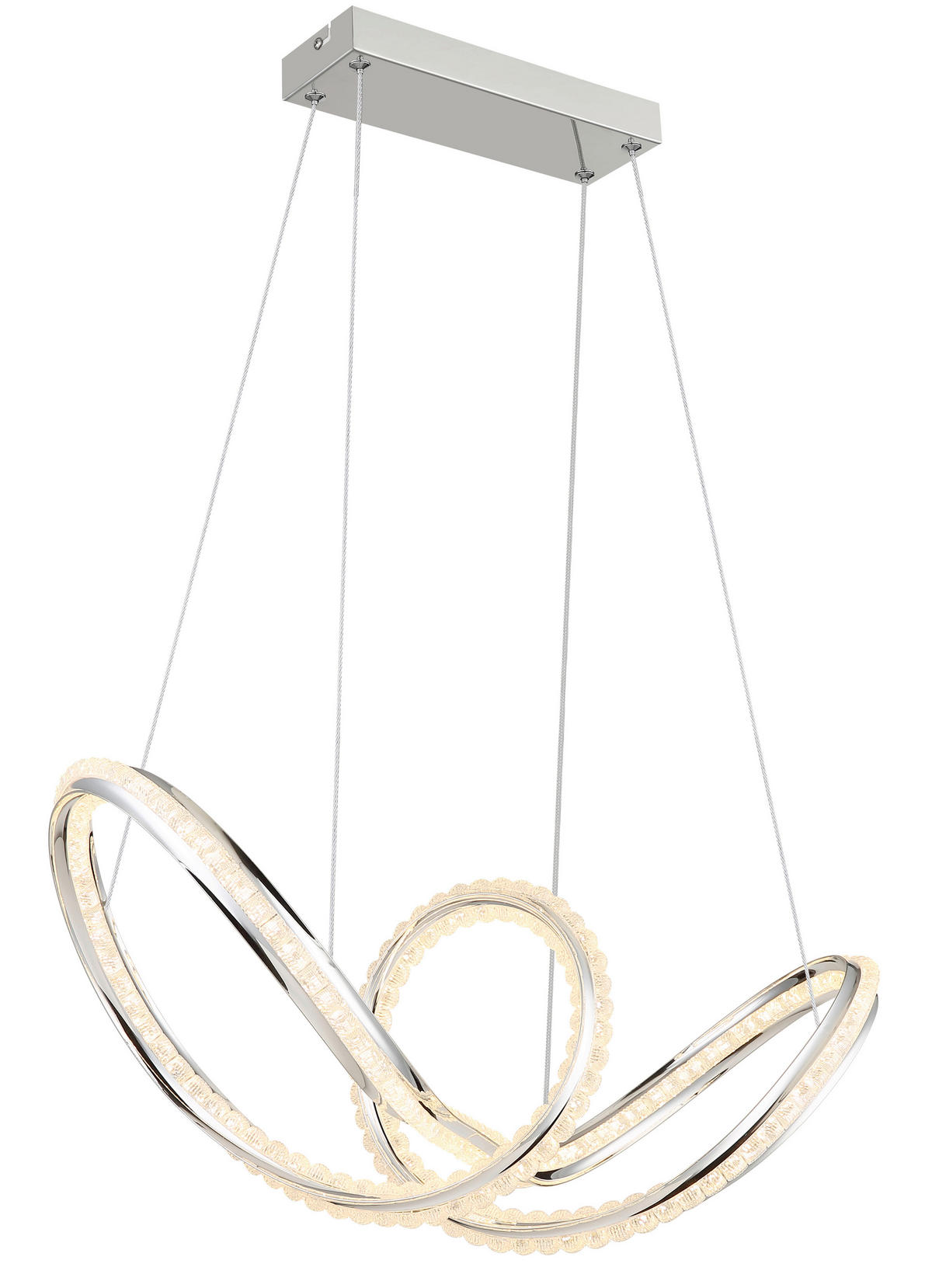 LED-HÄNGELEUCHTE 60/28/120 cm  - Klar/Chromfarben, Design, Kunststoff/Metall (60/28/120cm) - Globo