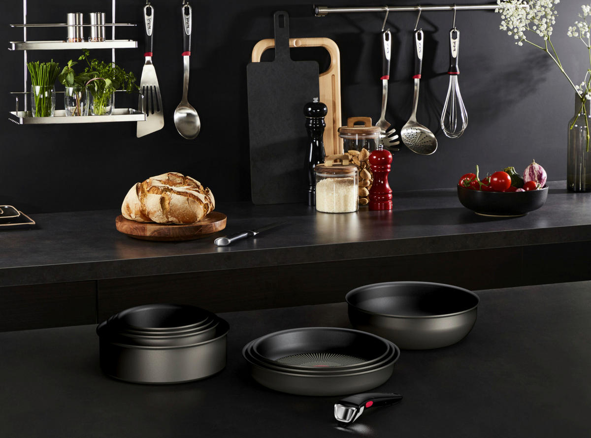PFANNENSET Ingenio Ultimate Aluminium 5-teilig  - Dunkelgrau, Basics, Metall - Tefal