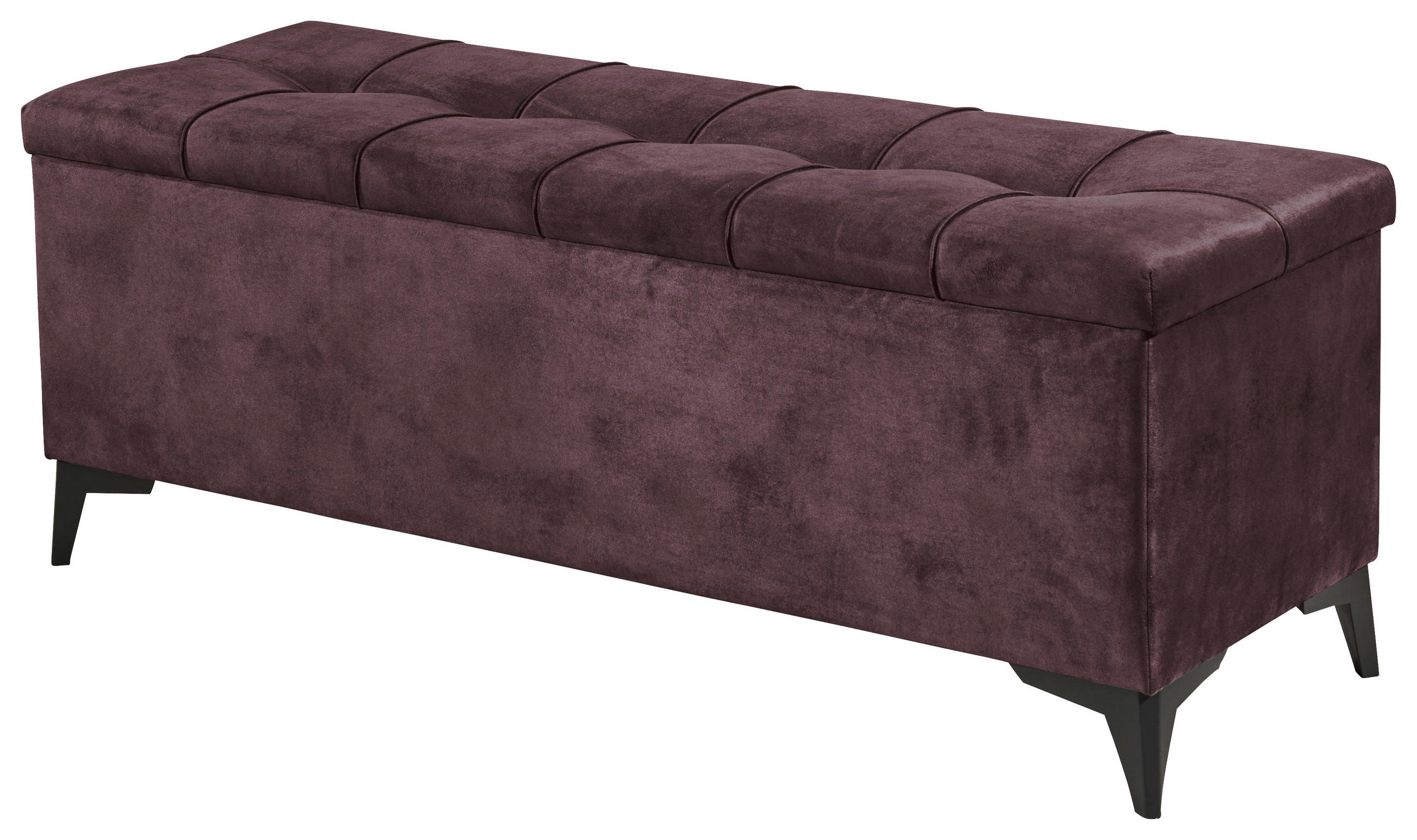 BETTBANK 139/58/50 cm   - Aubergine/Schwarz, Konventionell, Kunststoff/Textil (139/58/50cm) - Modante