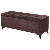 BETTBANK 139/58/50 cm   - Aubergine/Schwarz, Konventionell, Kunststoff/Textil (139/58/50cm) - Modante