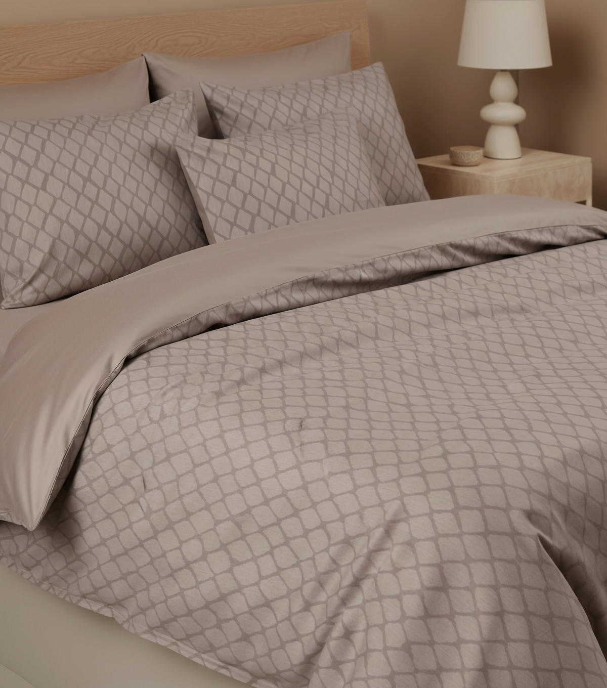 WENDEBETTWÄSCHE STRIPES DK Satin 140/200 cm  - Beige, Design, Textil (140/200cm) - Dieter Knoll