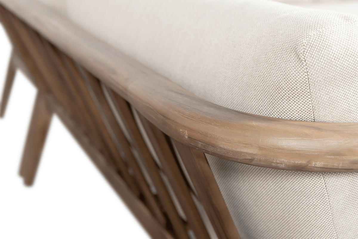 LOUNGEGARNITUR 227/227 cm Akazie vollmassiv  - Naturfarben, MODERN, Holz/Textil (227/227cm) - Livetastic