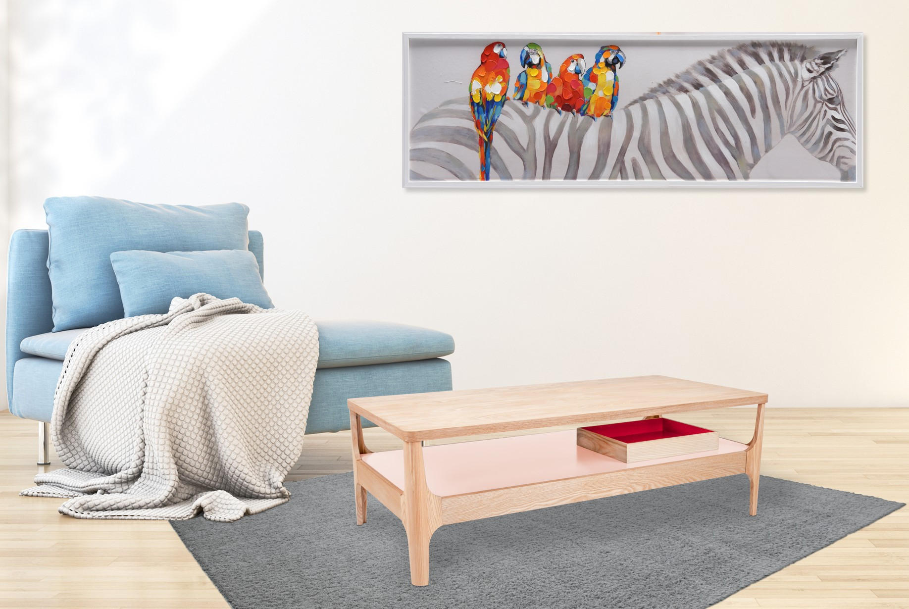 BEISTELLTISCH 120 cm/40 cm/60 cm cm Rot, Eschefarben, Hellrosa  - Hellrosa/Eschefarben, Design, Holz (120 cm/40 cm/60 cmcm) - Kayoom