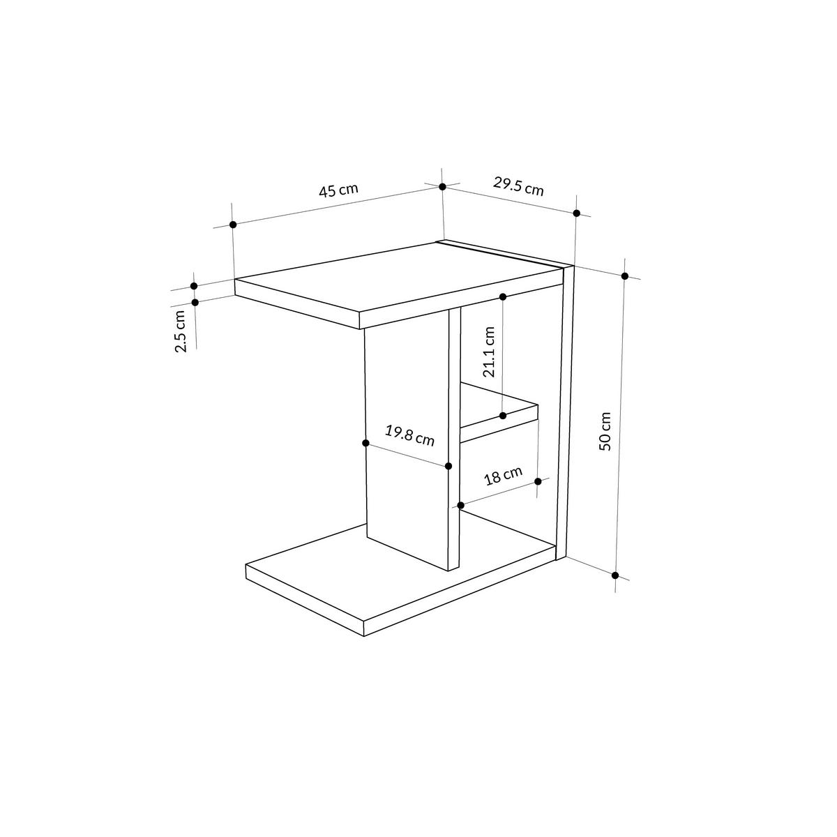 BEISTELLTISCH in Holzwerkstoff  - Sonoma Eiche, Design, Holzwerkstoff (50/45/29.5cm) - Livetastic