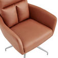 ARMLEHNSTUHL  in Edelstahl Mikrofaser  - Edelstahlfarben/Cognac, Design, Textil/Metall (62/89,5/65cm) - Novel