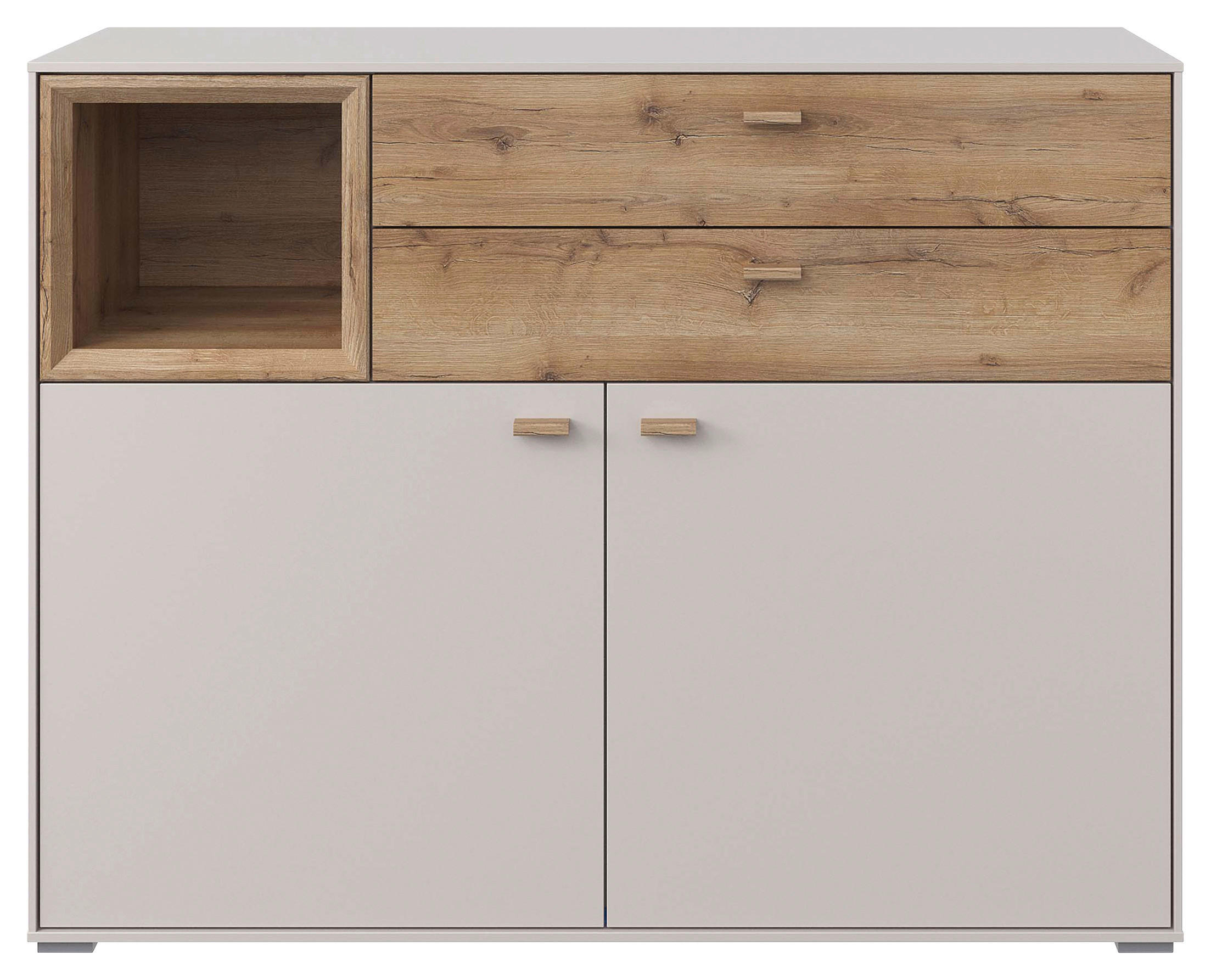 SIDEBOARD  in 114,3/88,4/38 cm  - Sandfarben/Eichefarben, MODERN, Holz/Holzwerkstoff (114,3/88,4/38cm) - Hom`in