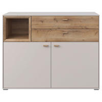 SIDEBOARD 114,3/88,4/38 cm  in Eichefarben, Sandfarben  - Sandfarben/Eichefarben, Modern, Holz/Holzwerkstoff (114,3/88,4/38cm) - Hom`in