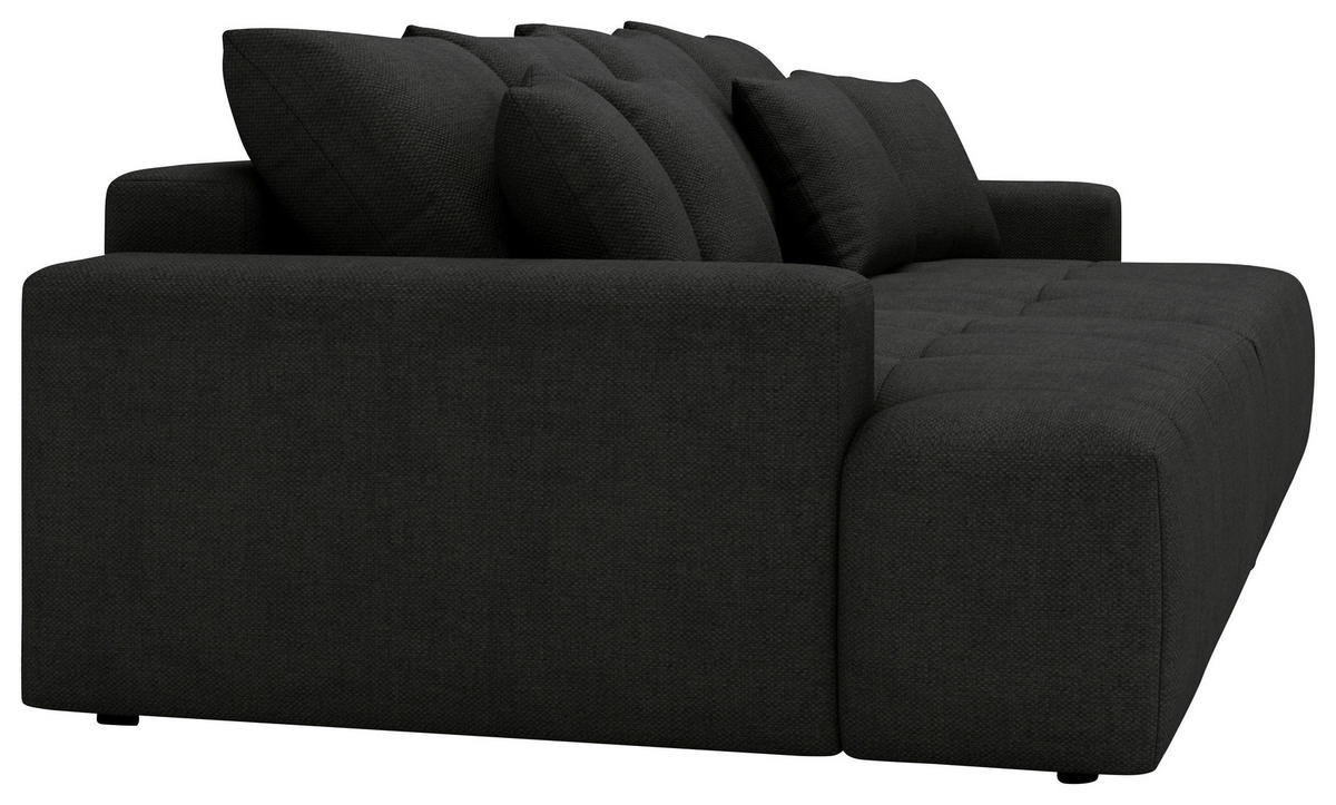 BIGSOFA ADELE Chenille Schwarz  - Schwarz, Design, Kunststoff/Textil (270/85/136cm) - Livetastic
