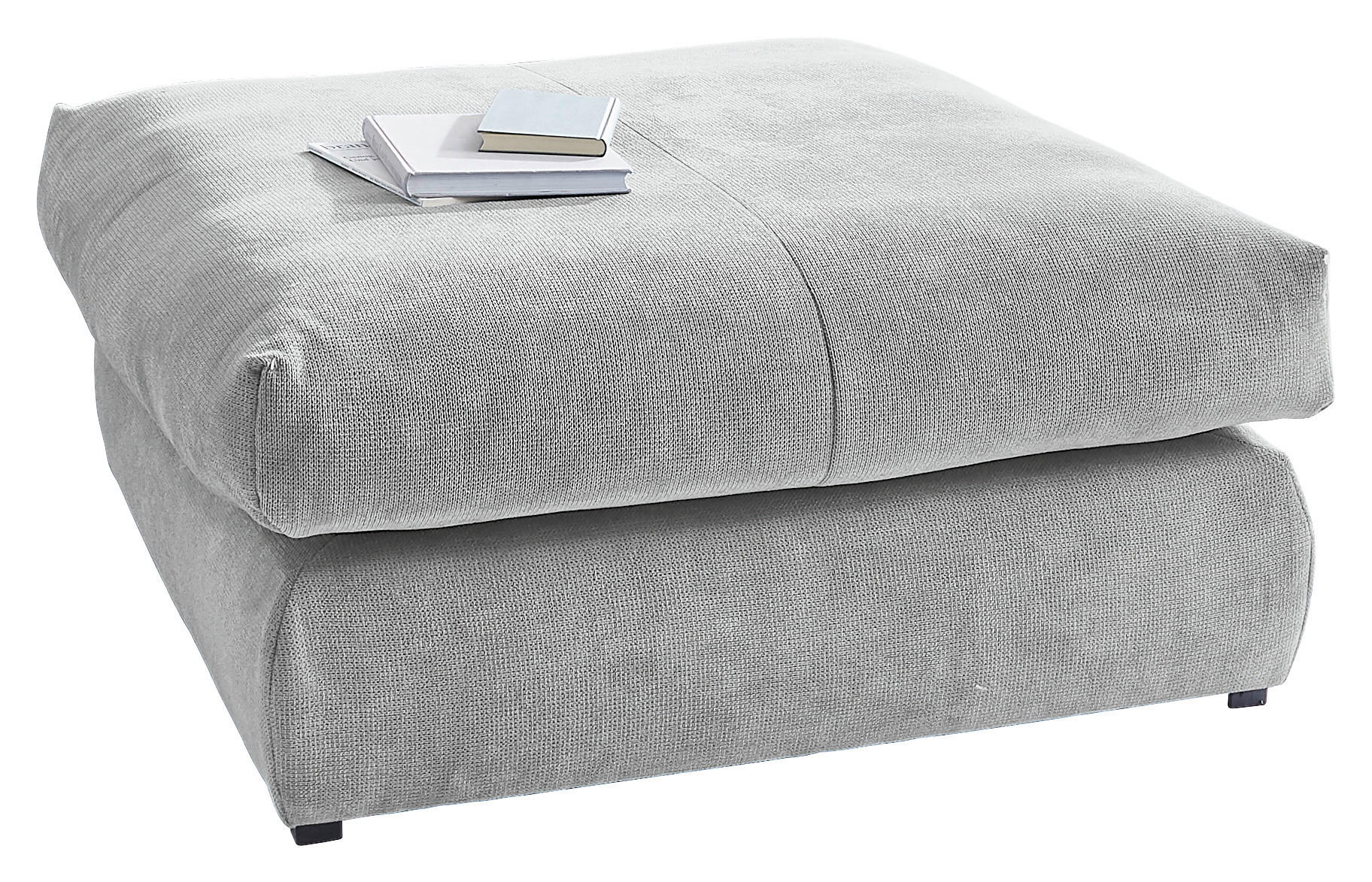 HOCKER in Textil Grau  - Schwarz/Grau, Design, Kunststoff/Textil (110/50/110cm) - Carryhome