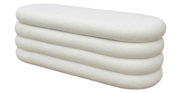 TRUHENBANK 120/42/42 cm Webpelz Weiß Pappel Sperrholz  - Weiß, LIFESTYLE, Holz/Textil (120/42/42cm) - Xora