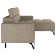 ECKSOFA Beige Chenille  - Beige/Schwarz, KONVENTIONELL, Textil/Metall (264/178cm) - Hom`in